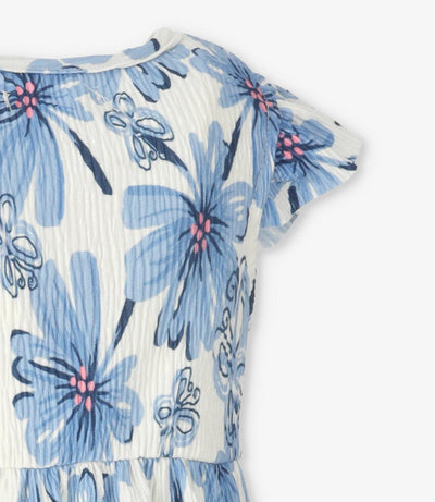 Vestido niña floreado 2 años / Celeste