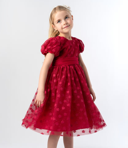 Vestido niña con flores bordadas