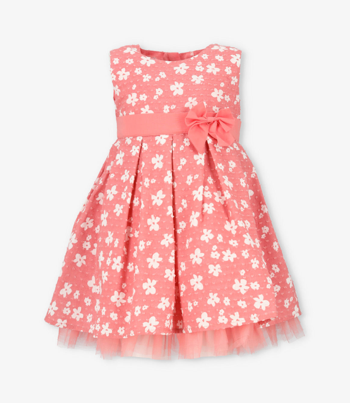 Vestido niña floreado 2 años / Coral