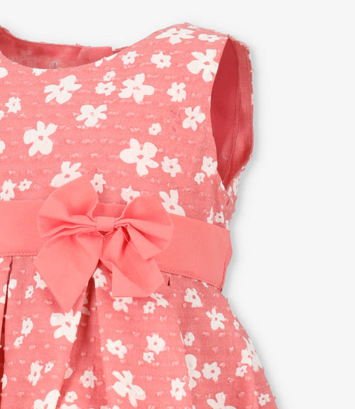 Vestido niña floreado 2 años / Coral