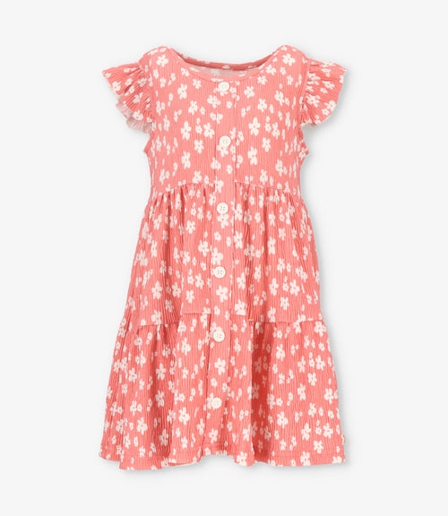 Vestido niña floreado 2 años / Coral