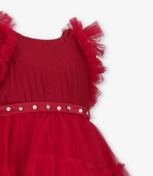 Vestido niña con vuelos 2 años / Rojo