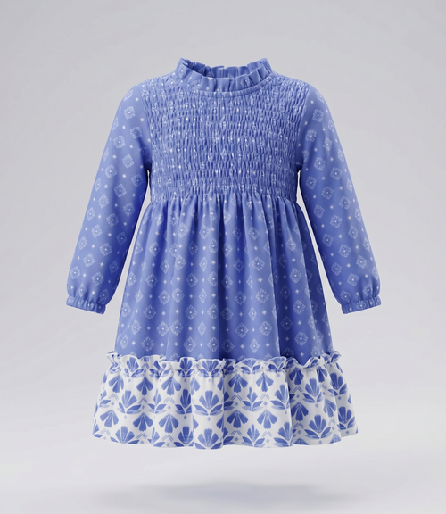 Vestido niña boho 2 años / Azul