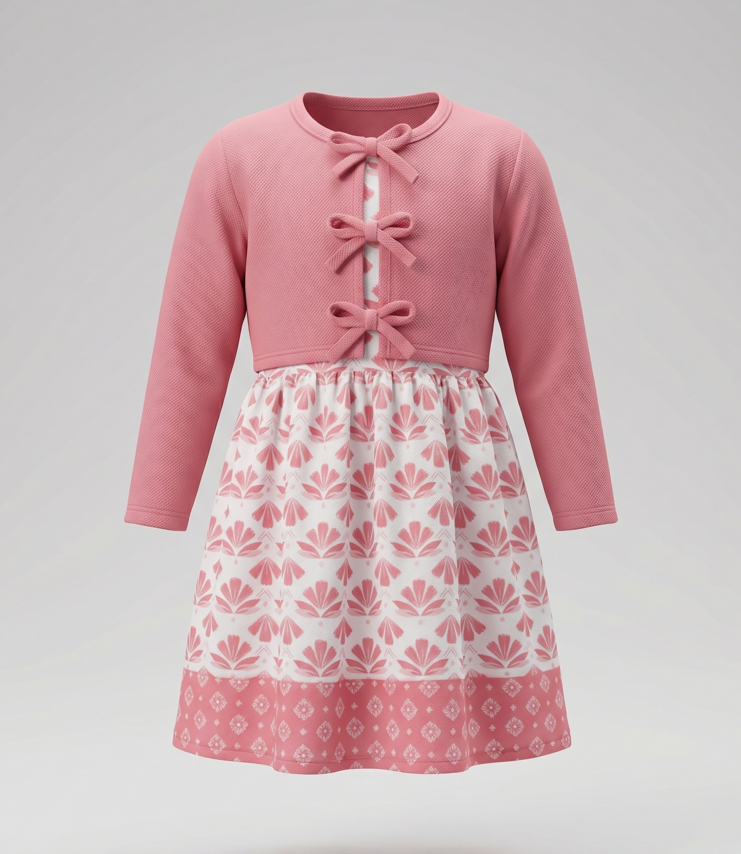 Vestido niña boho con bolero 2 años / Coral