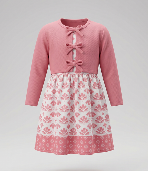 Vestido niña boho con bolero 2 años / Coral