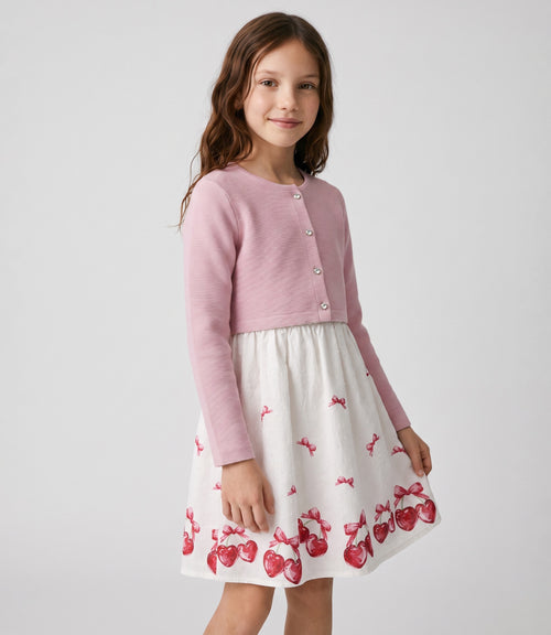 Vestido niña con bolero 2 años / Rosado