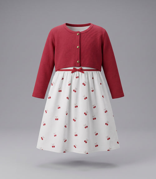 Vestido niña con bolero 2 años / Frambuesa