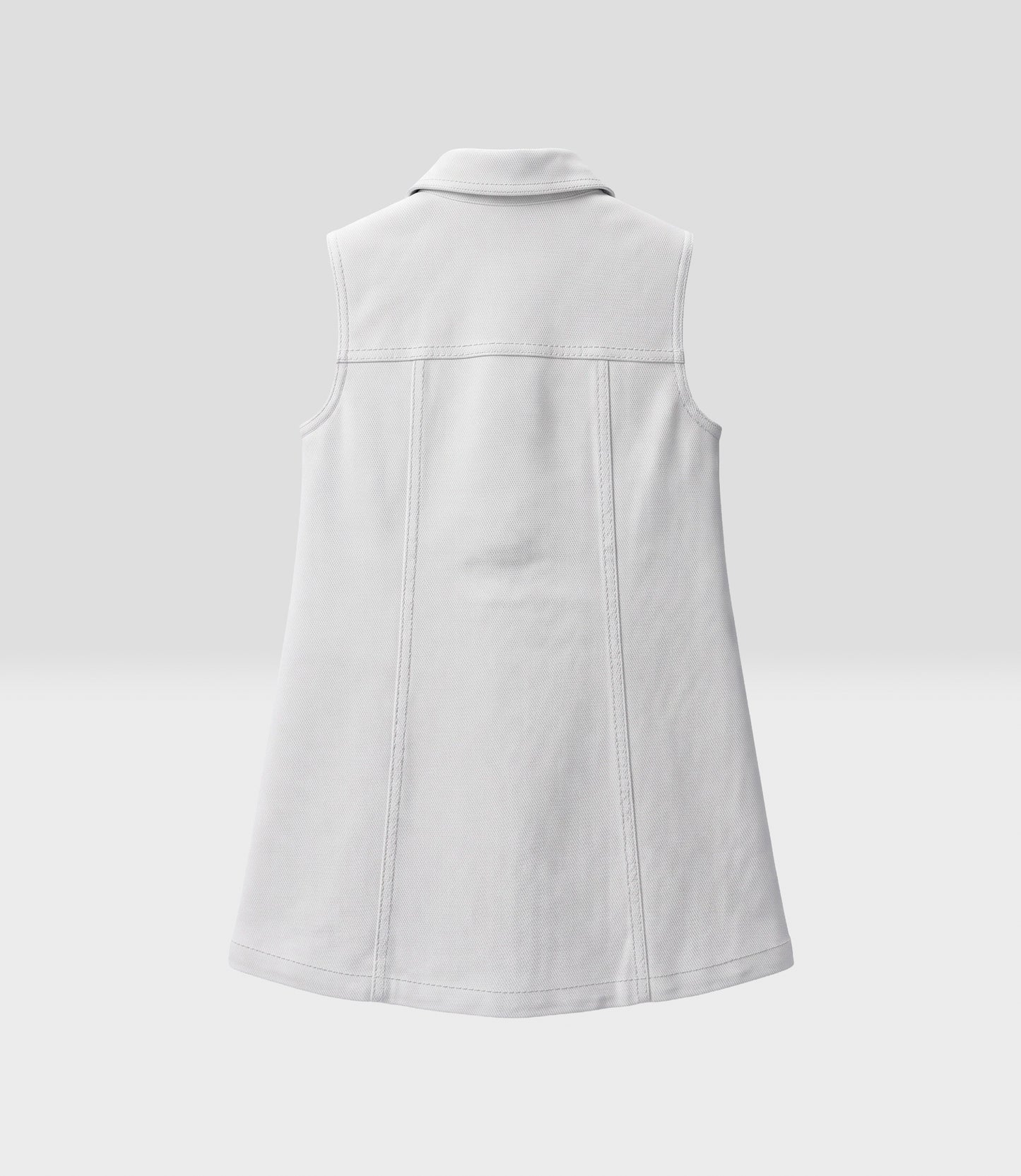 Vestido niña con remaches metálicos 2 años / Blanco
