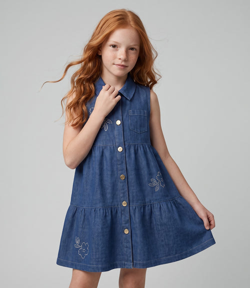 Vestido niña de denim
