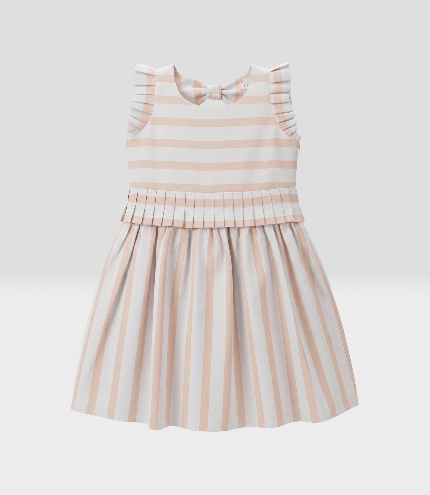 Vestido niña rayado 2 años / Beige