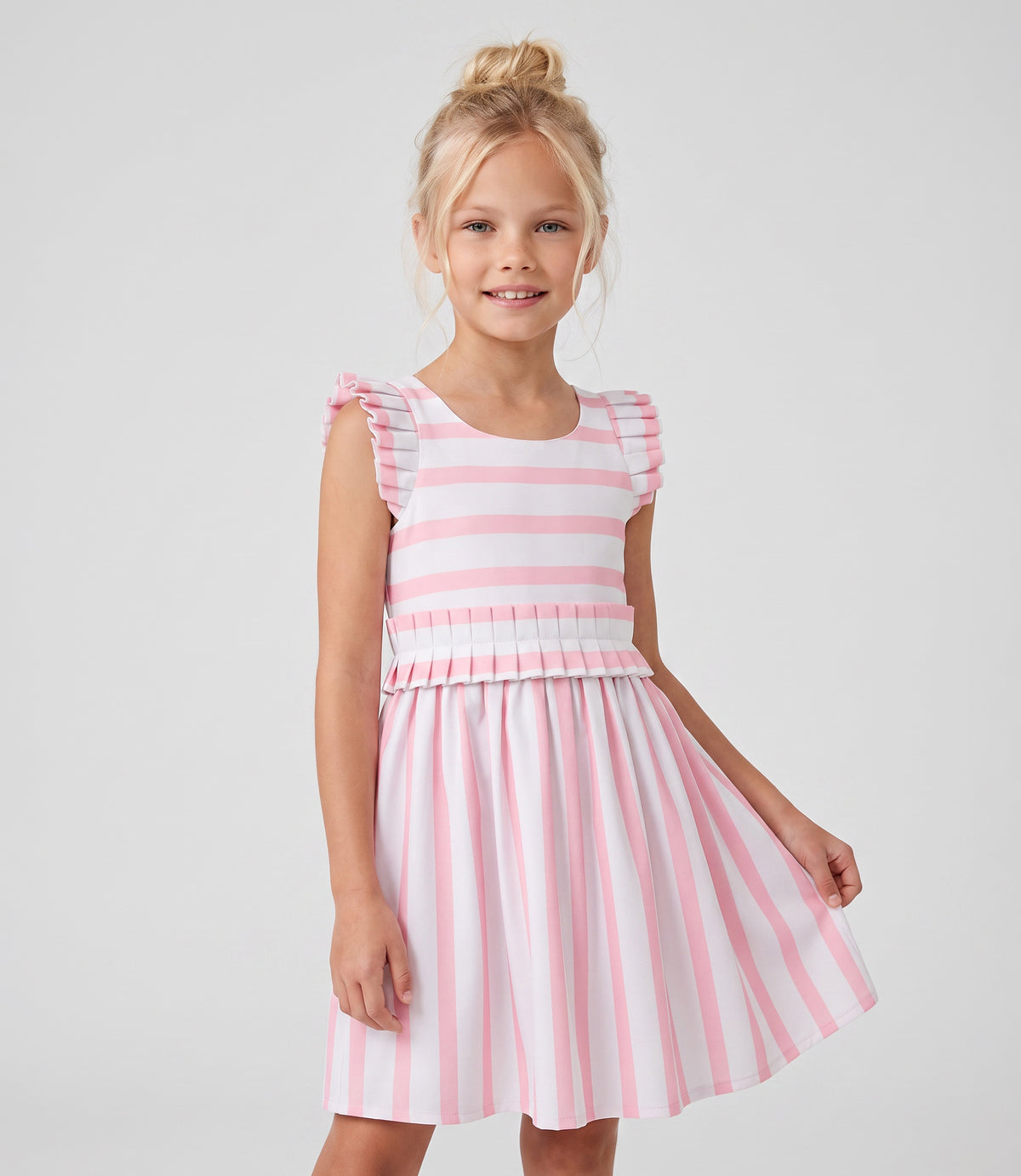 Vestido niña rayado 2 años / Coral