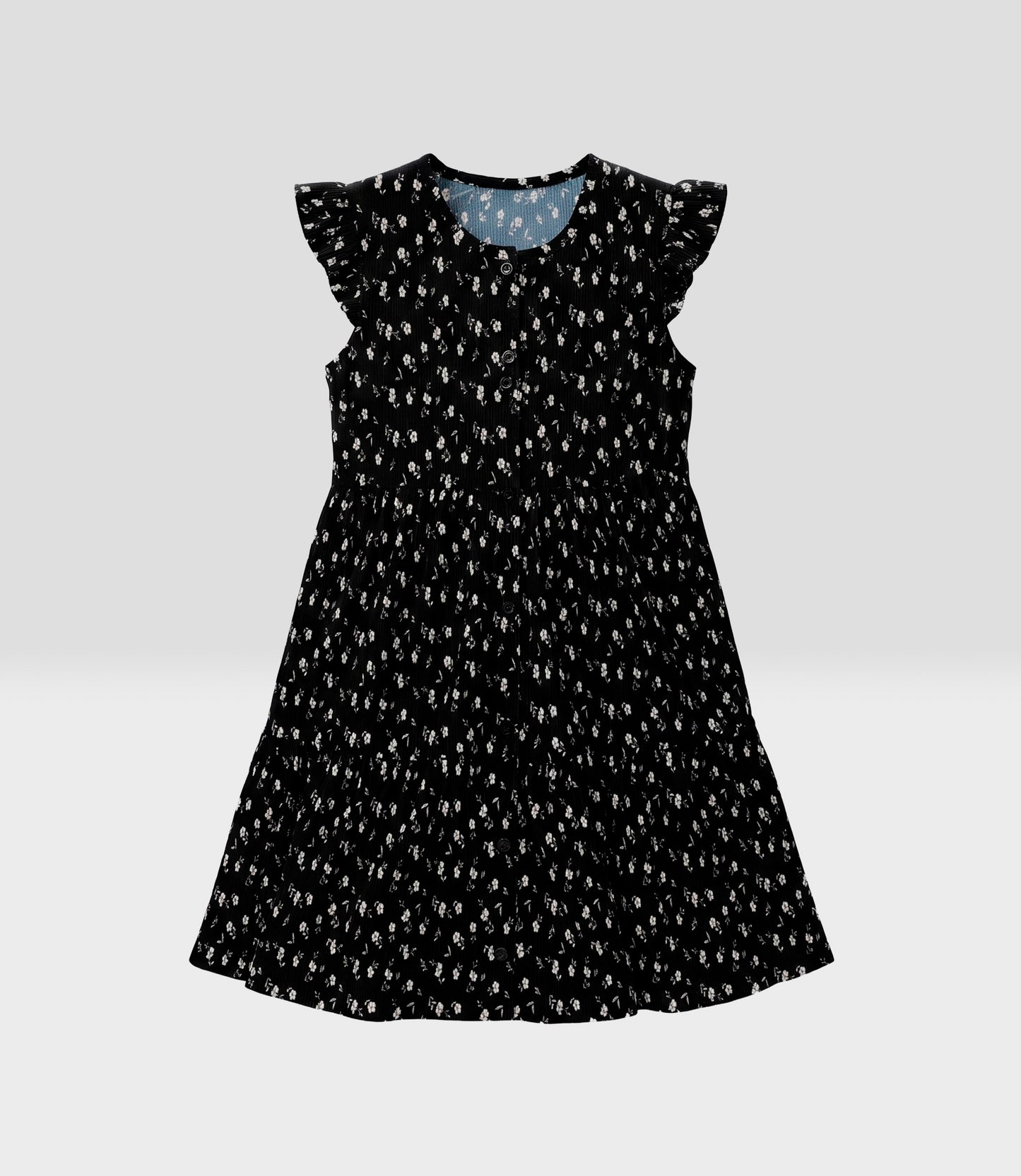 Vestido niña floreado 2 años / Negro