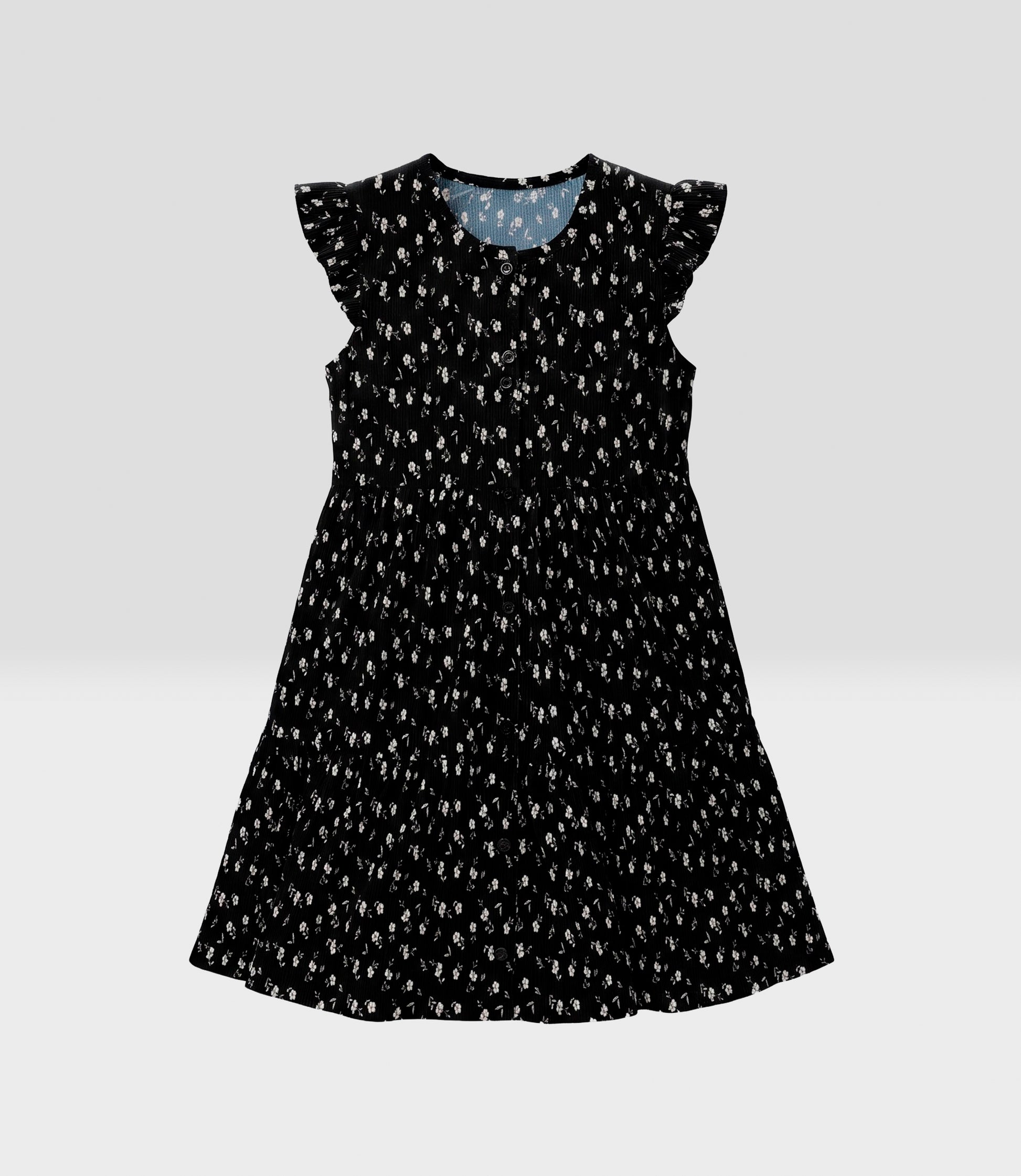 Vestido niña floreado 2 años / Negro