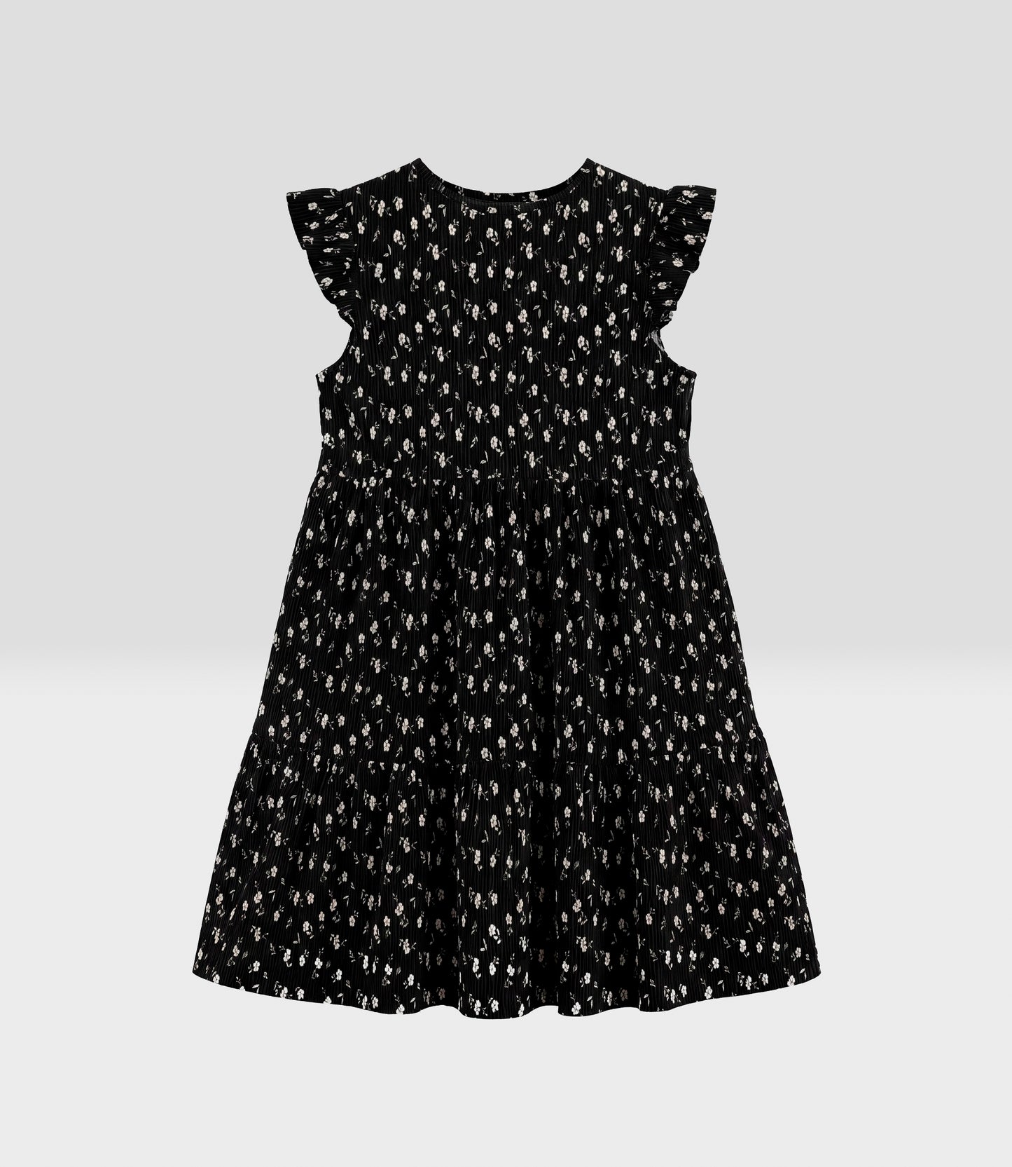 Vestido niña floreado 2 años / Negro
