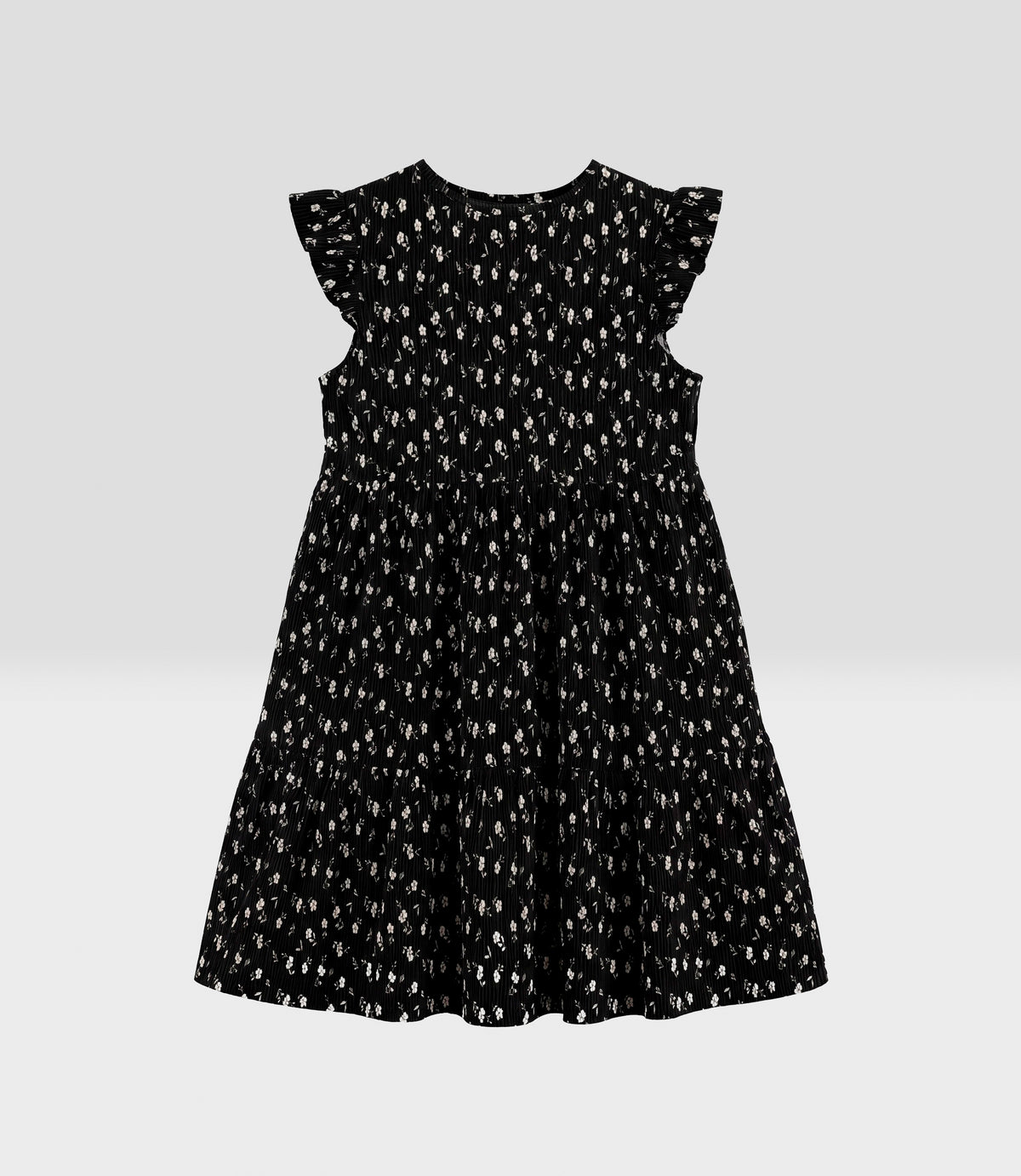 Vestido niña floreado 2 años / Negro