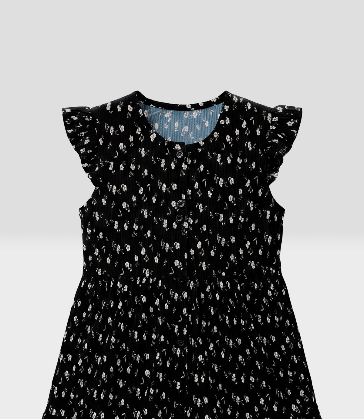 Vestido niña floreado 2 años / Negro