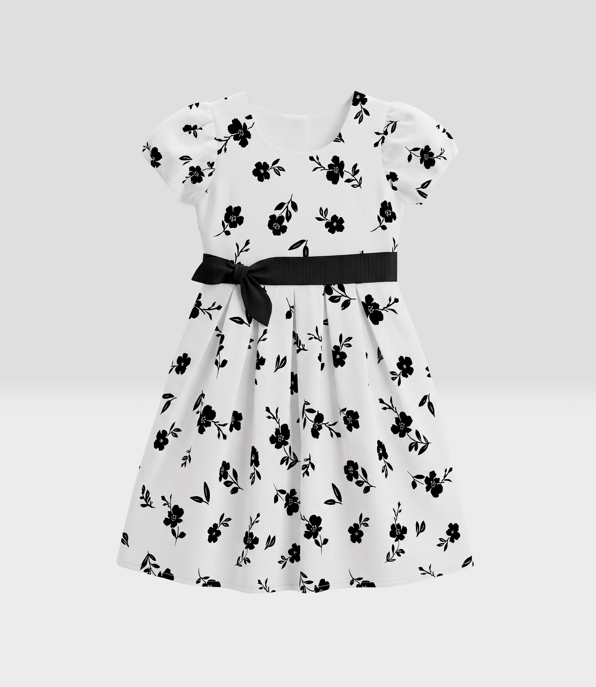 Vestido niña floreado 2 años / Negro