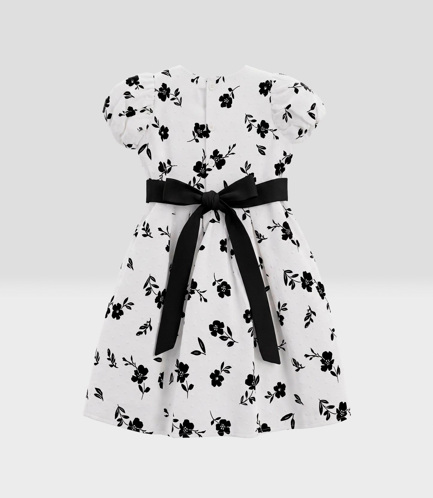 Vestido niña floreado 2 años / Negro