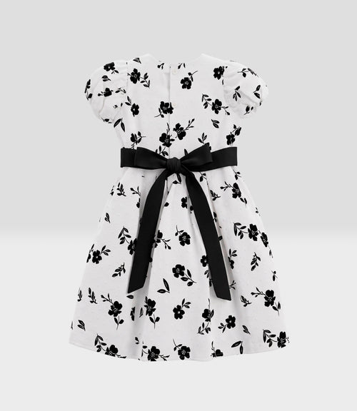 Vestido niña floreado 2 años / Negro
