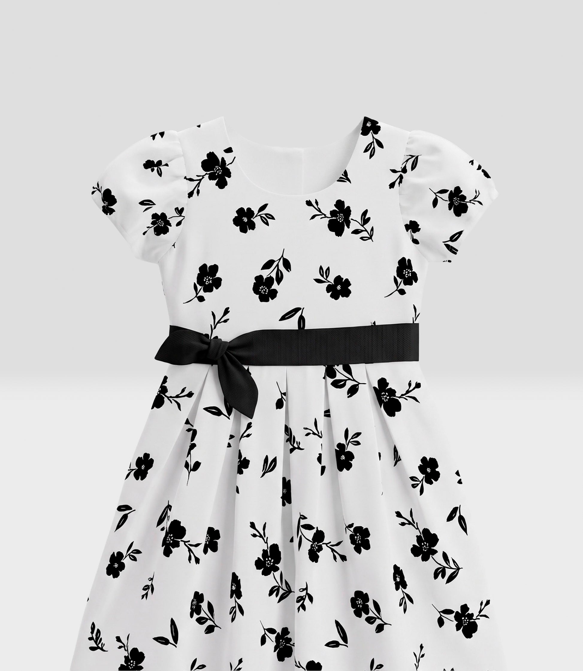 Vestido niña floreado 2 años / Negro