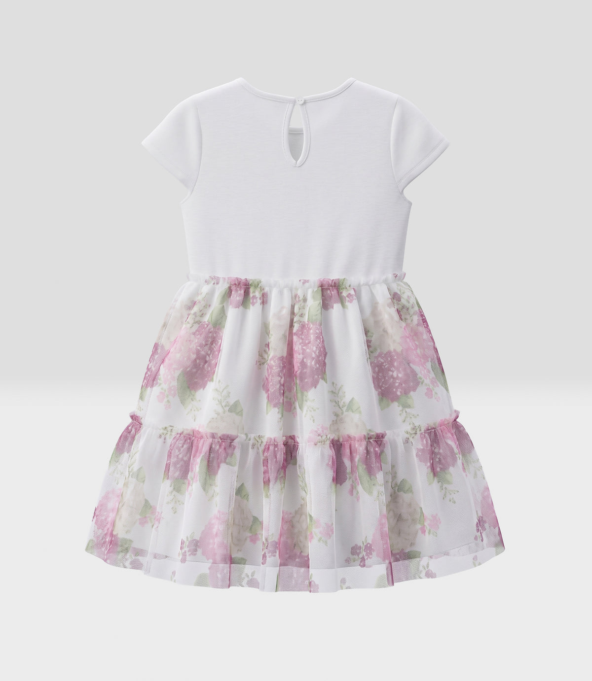 Vestido niña con flores 2 años / Burdeo