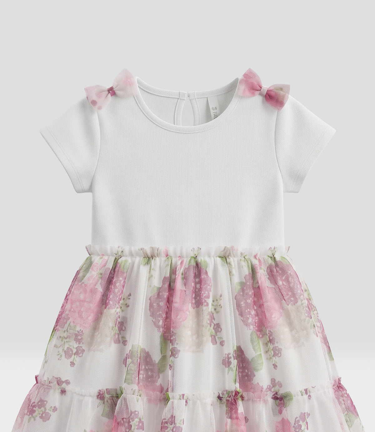 Vestido niña con flores 2 años / Burdeo