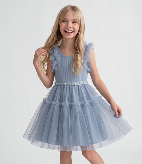 Vestido niña de tul 2 años / Celeste