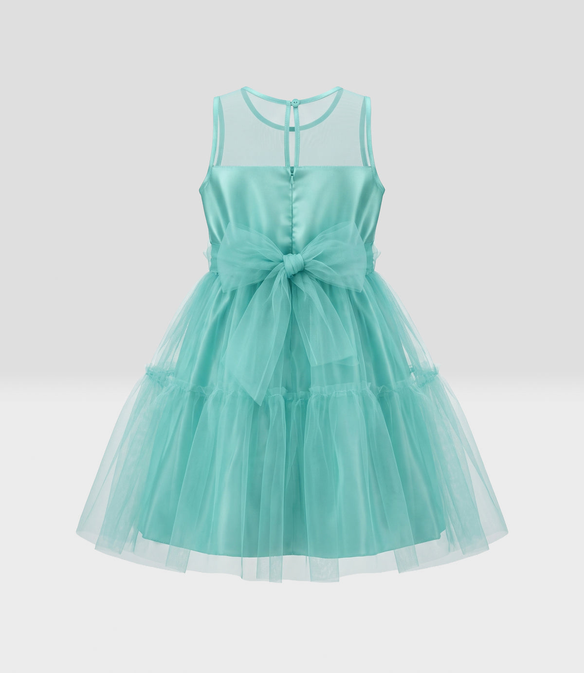 Vestido niña organza y flores 2 años / Menta