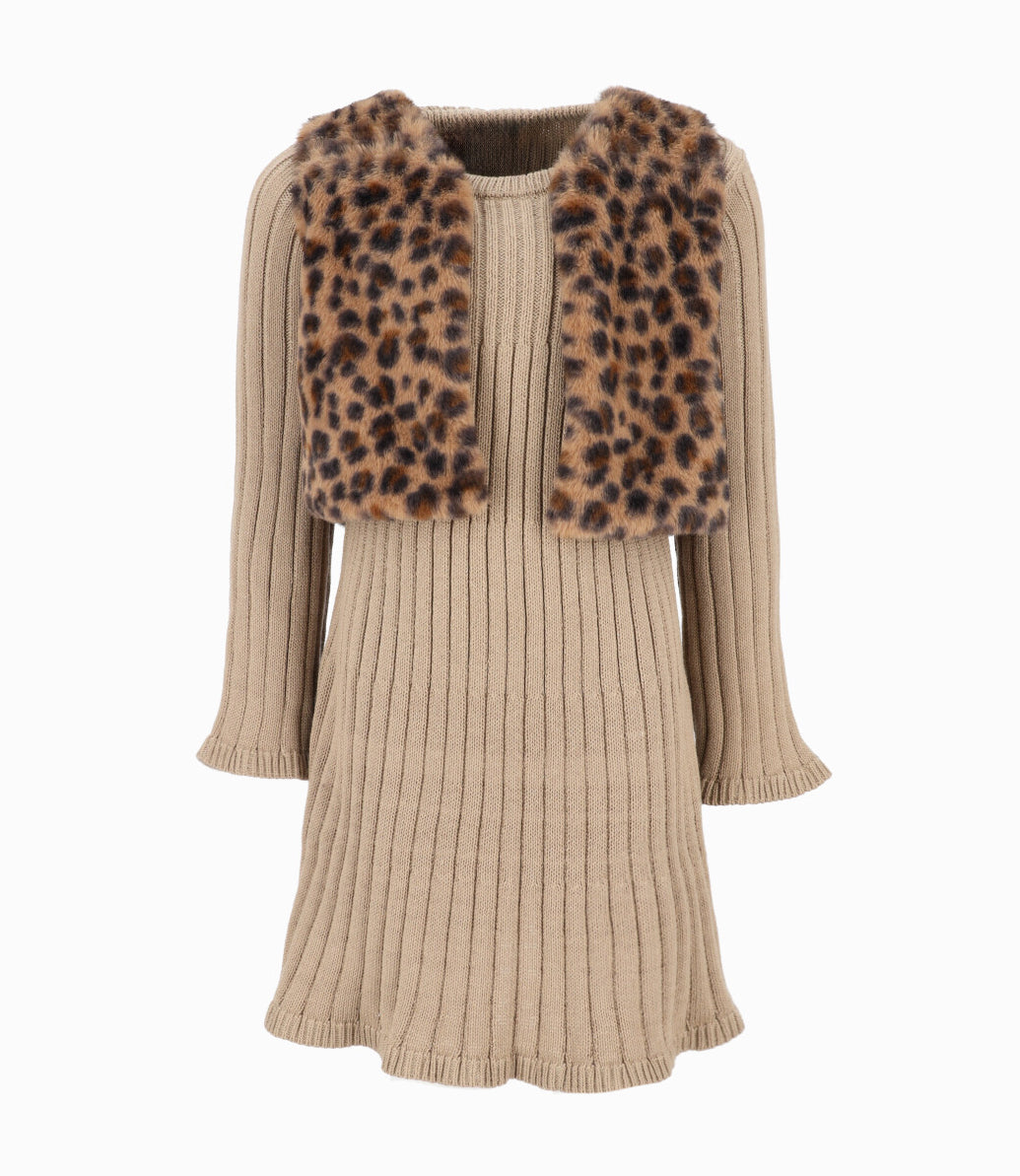 Vestido niña con bolero 2 años / Beige