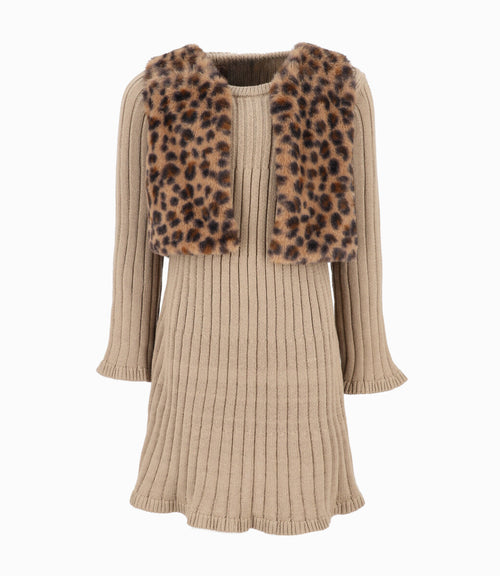 Vestido niña con bolero 2 años / Beige