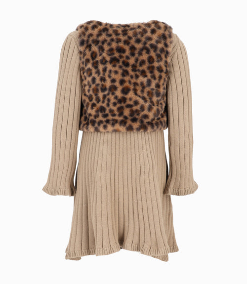 Vestido niña con bolero 2 años / Beige