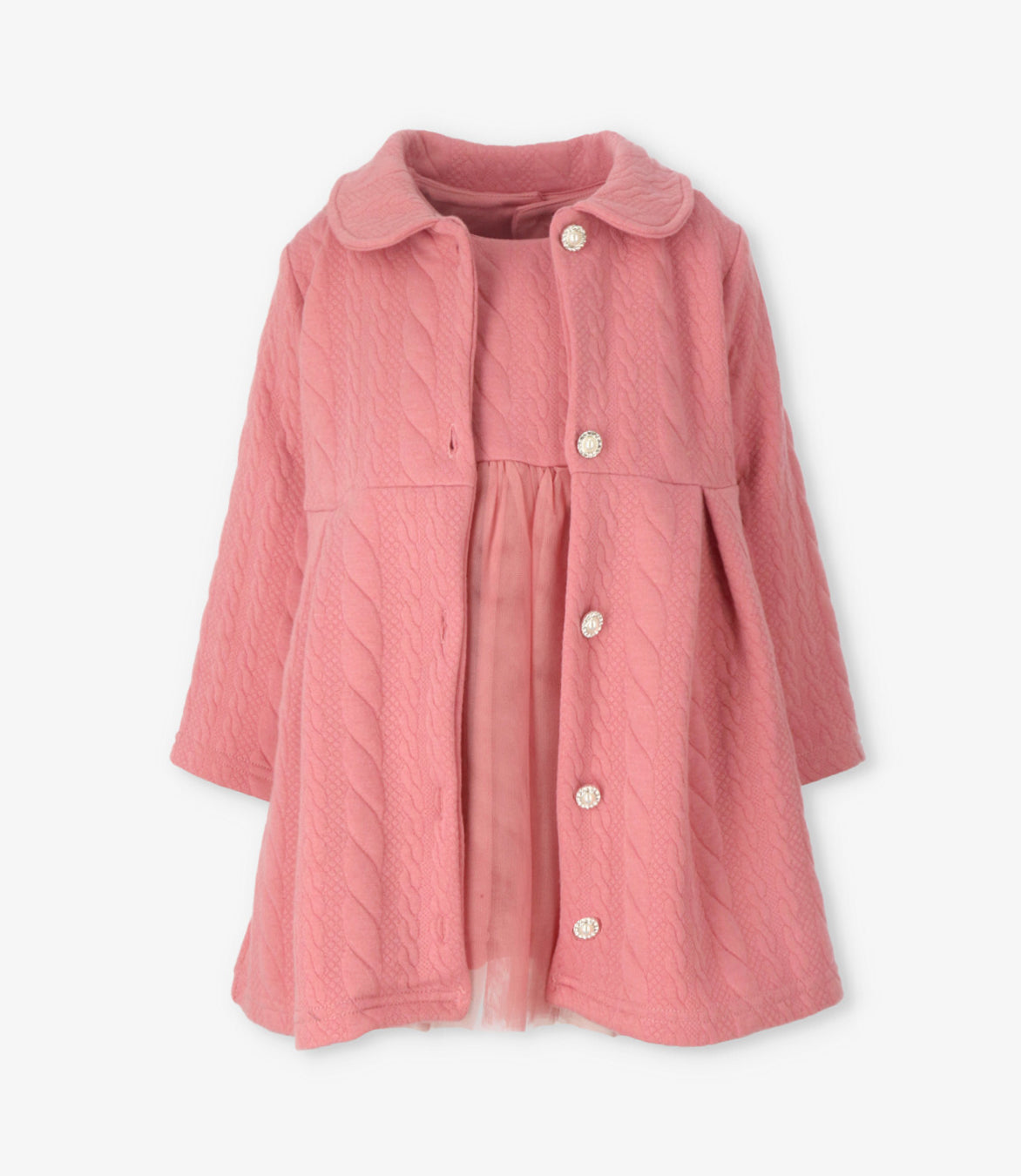 Vestido niña 2 piezas 2 años / Coral
