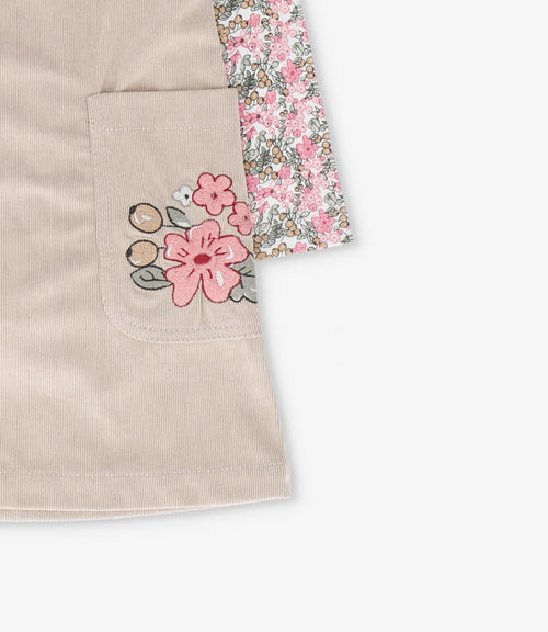 Vestido niña de cotelé 2 años / Coral