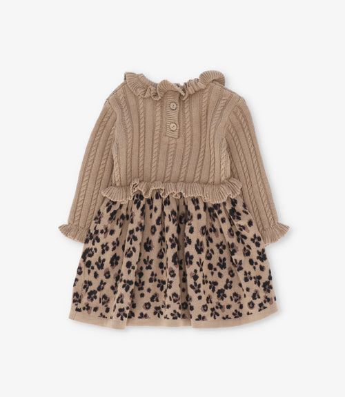 Vestido niña animal print 2 años / Beige