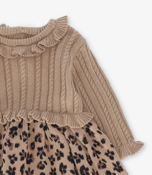 Vestido niña animal print 2 años / Beige