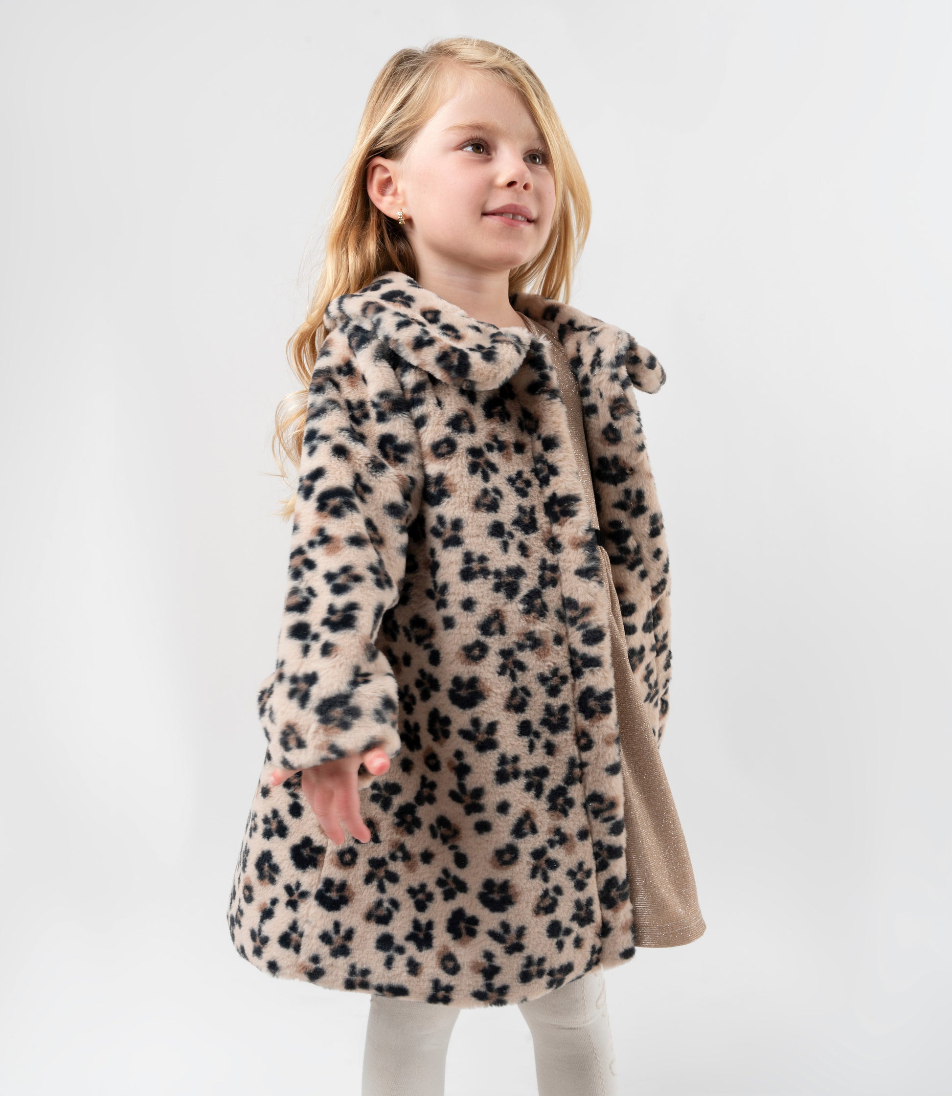 Vestido niña animal print 2 años / Beige