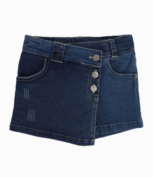 Short Falda Niña Cruzado 2 años / Denim Azul