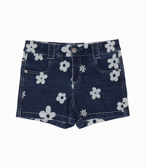 Short Niña con flores 2 años / Azul Marino