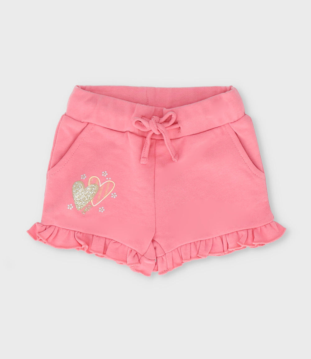 Short niña con corazones 2 años / Coral