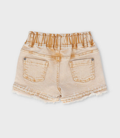 Short niña aplicación de flores 2 años / Beige