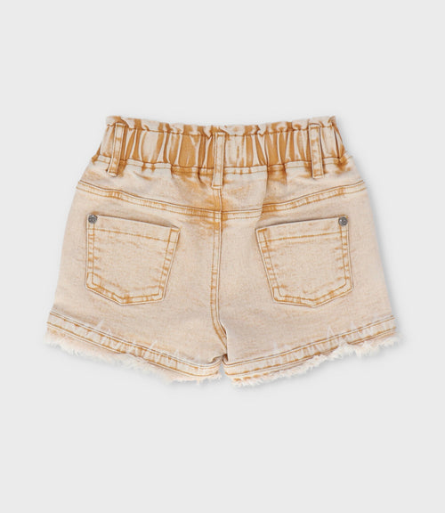 Short niña aplicación de flores 2 años / Beige