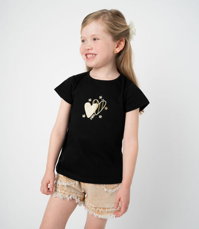 Short niña aplicación de flores 2 años / Beige