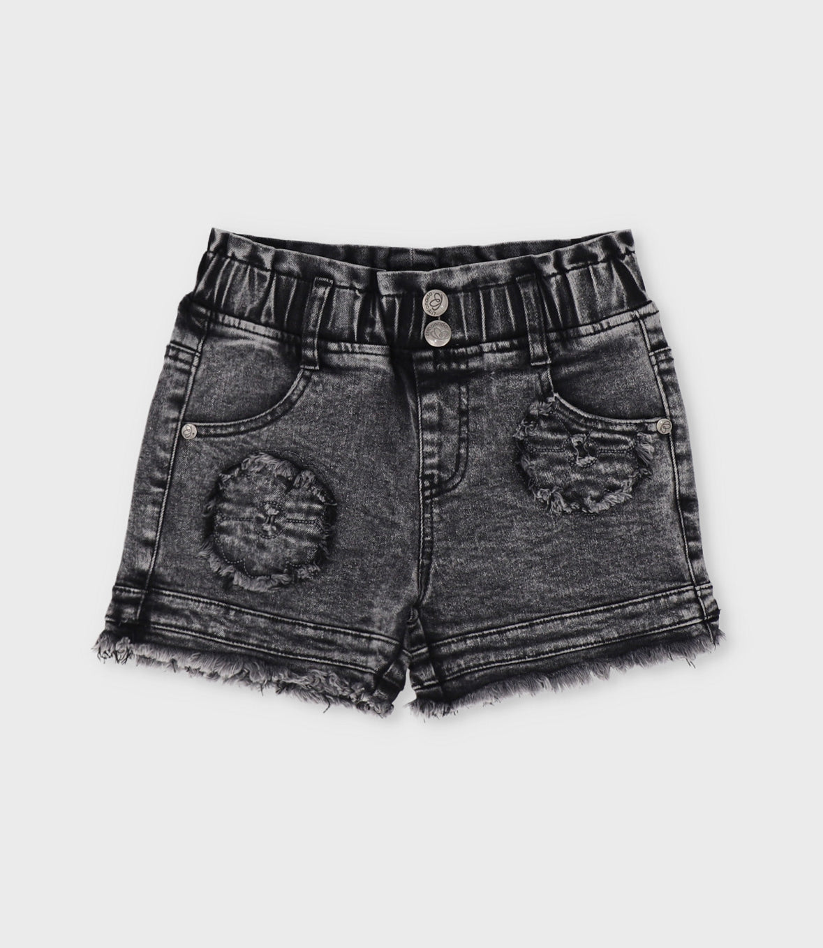 Short niña aplicación de flores 2 años / Negro