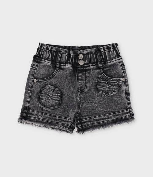 Short niña aplicación de flores 2 años / Negro