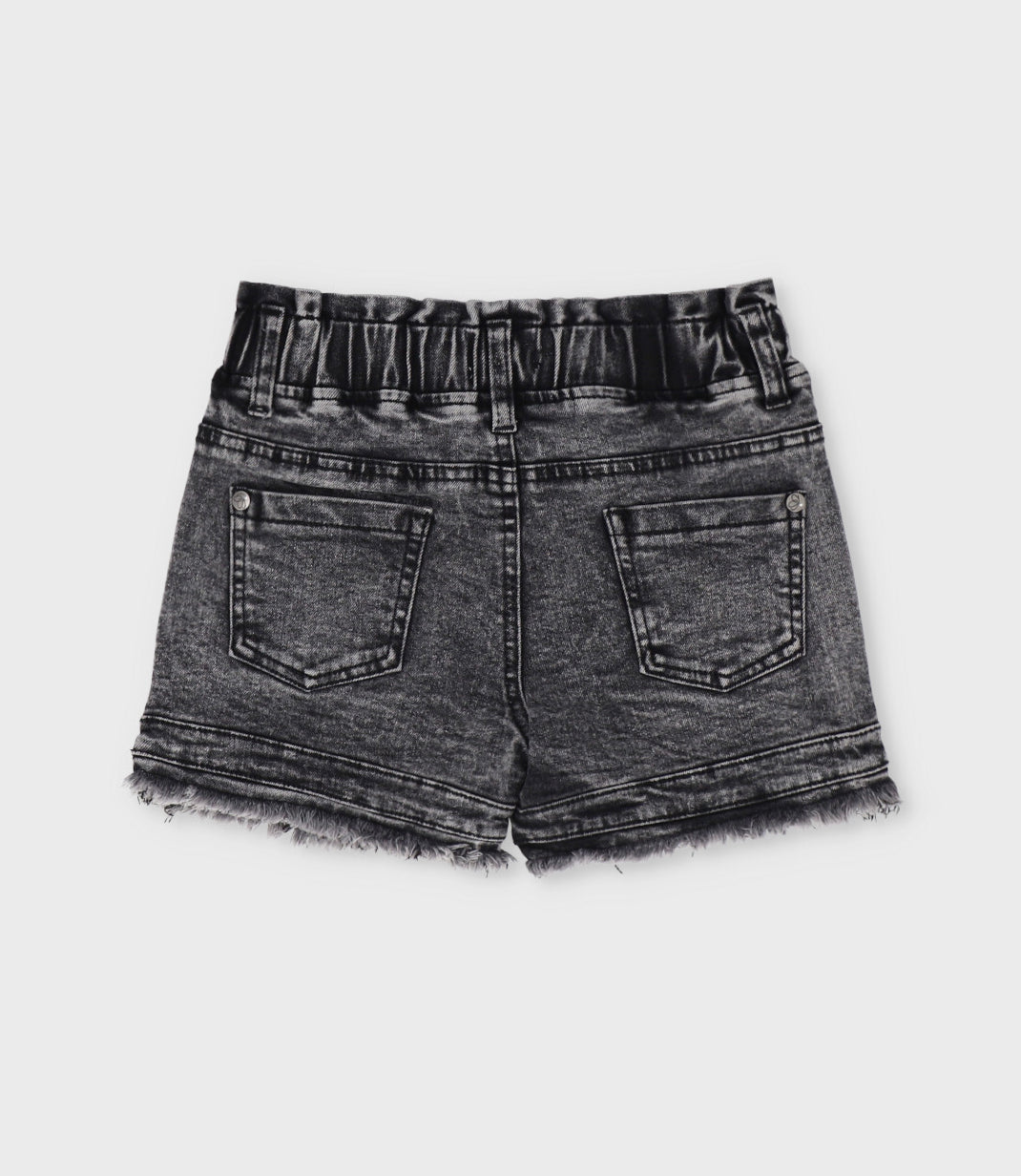 Short niña aplicación de flores 2 años / Negro