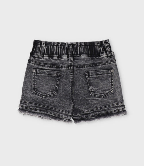 Short niña aplicación de flores 2 años / Negro