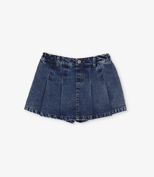 Falda short niña tableada 2 años / Azul Marino