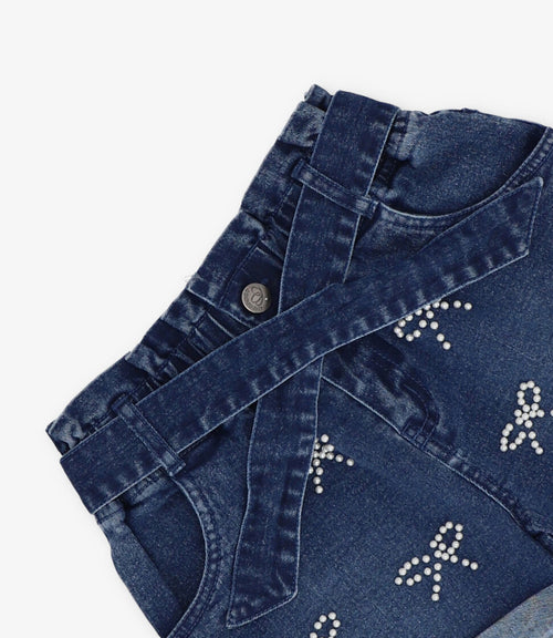 Short niña con lazos 2 años / Azul Marino