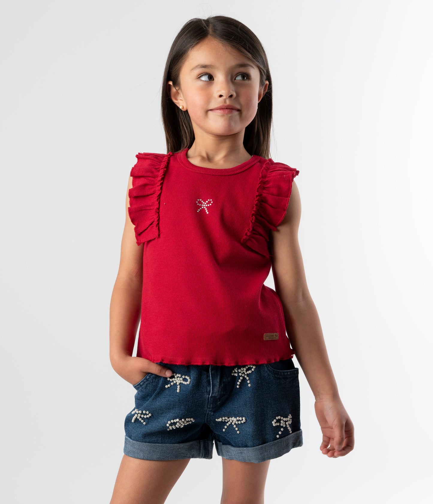Short niña con lazos