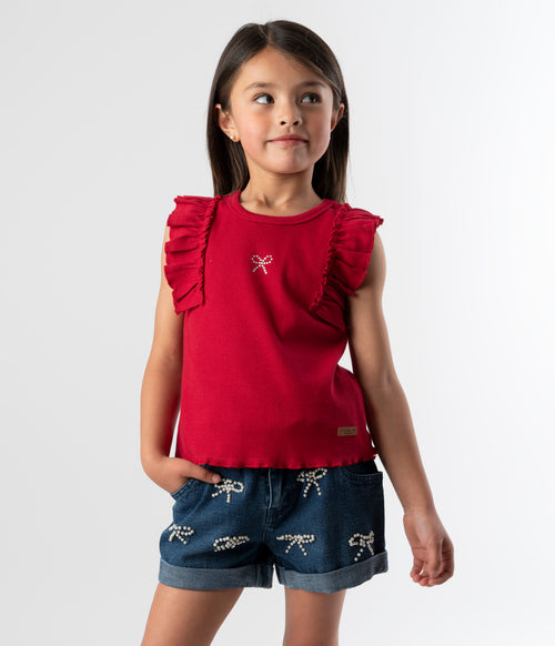 Short niña con lazos